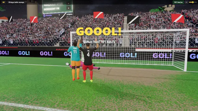 GOOOL yazısı ve şut hızı 101 km/s