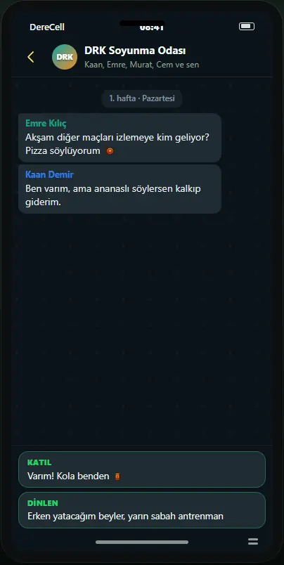 Paslaş uygulamasında takım sohbeti