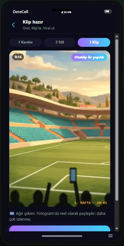 Otoklip ile yapılan ağır çekim gol klibi